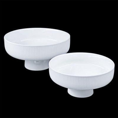 PD6207 - Vertical Striped Footed Bowl