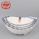 PD1836-BL-Leaf bowl with blue line