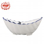 PD1836-BL-Leaf bowl with blue line
