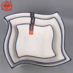 PD328-BL-SQUARE BOWL WITH BLUE LINE
