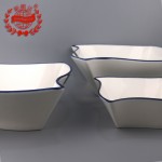 PD328-BL-SQUARE BOWL WITH BLUE LINE
