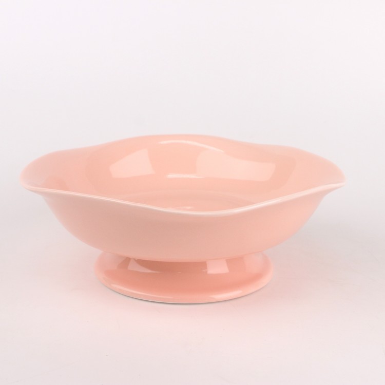 PD536L-Bowl with stand（High-light color glaze)