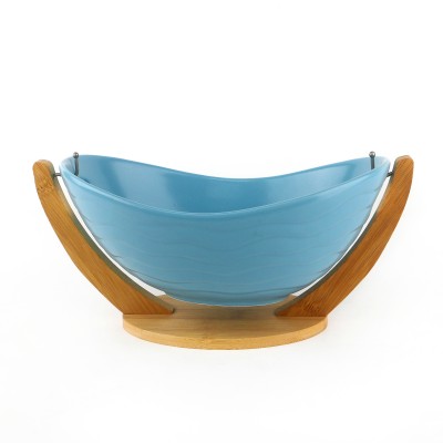 PD2260Y-Bowl with bamboo（Matte colored glaze）