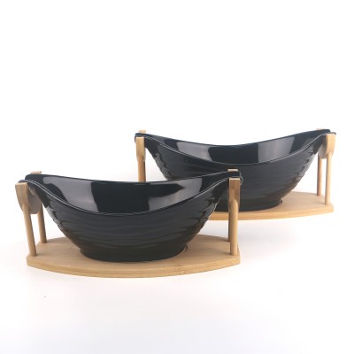 PD2395L-Bowl with bamboo（Bright colored glaze） 