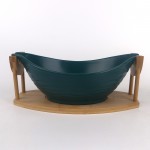 PD2395Y-Bowl with bamboo（Matte colored glaze）