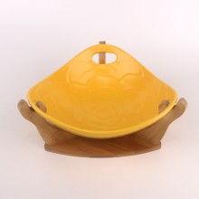 PD2409Y-Bowl with bamboo（Matte colored glaze） 