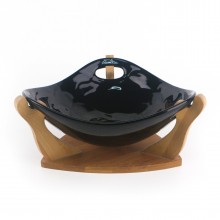 PD2409L-Bowl with bamboo（Bright colored glaze）