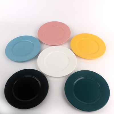 PD2454Y-Round plate（Matte colored glaze）