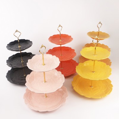PD2746/PD2453L-FLOWER PLATE SET（Bright colored glaze） 