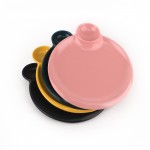 PD2766Y-MEAT ROUND PLATE（Matte colored glaze） 