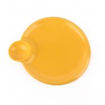 PD2766Y-MEAT ROUND PLATE（Matte colored glaze） 