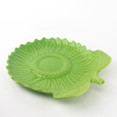 PD2818L-Sunflower plate（Bright colored glaze）