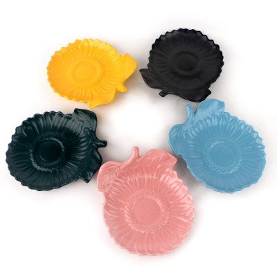 PD2818Y-Sunflower plate（Matte colored glaze）