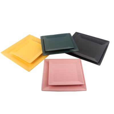 PD3059Y-SQUARE PLATE（Matte colored glaze） 